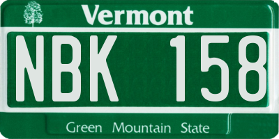 VT license plate NBK158
