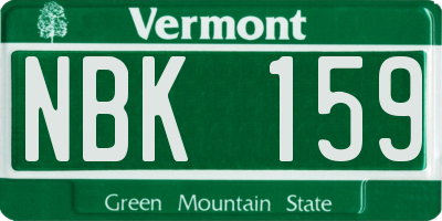 VT license plate NBK159