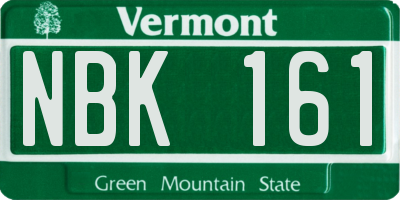 VT license plate NBK161