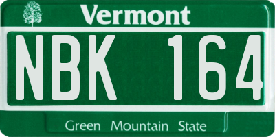 VT license plate NBK164