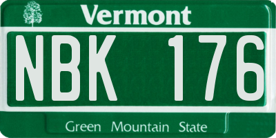 VT license plate NBK176