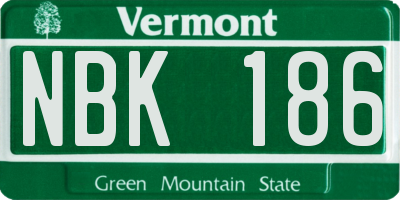 VT license plate NBK186