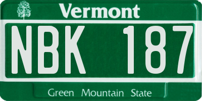 VT license plate NBK187