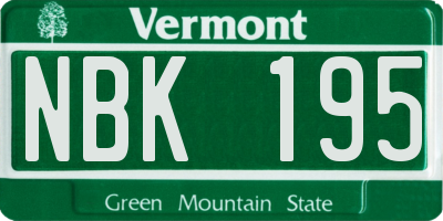 VT license plate NBK195
