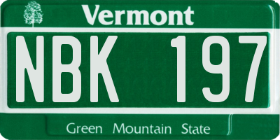VT license plate NBK197