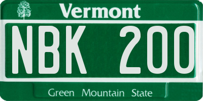 VT license plate NBK200