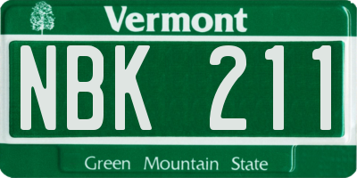 VT license plate NBK211