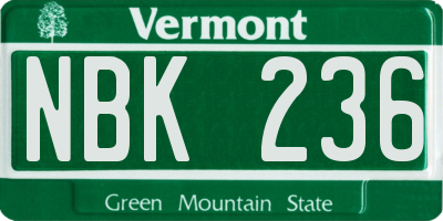 VT license plate NBK236