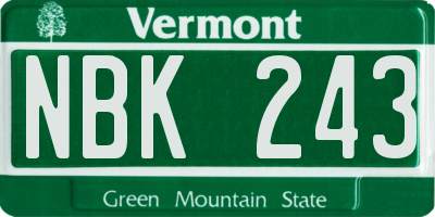 VT license plate NBK243