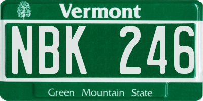 VT license plate NBK246