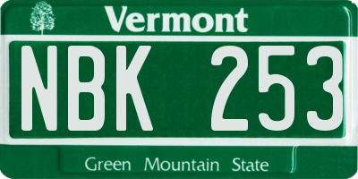 VT license plate NBK253