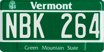 VT license plate NBK264