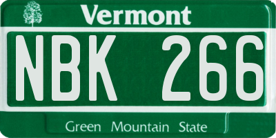 VT license plate NBK266