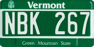 VT license plate NBK267