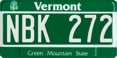 VT license plate NBK272