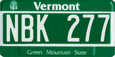 VT license plate NBK277