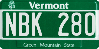 VT license plate NBK280