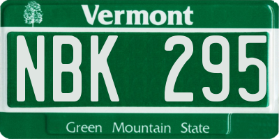 VT license plate NBK295