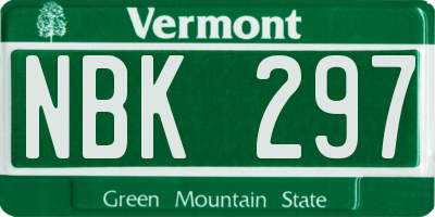 VT license plate NBK297