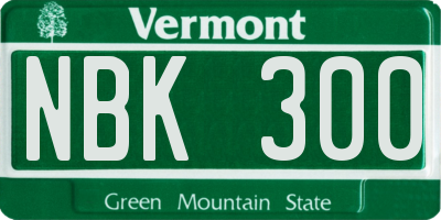 VT license plate NBK300