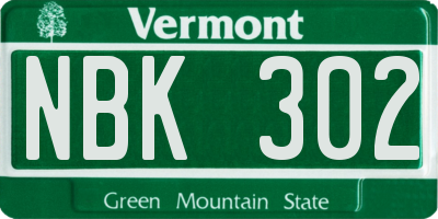VT license plate NBK302