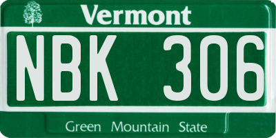 VT license plate NBK306
