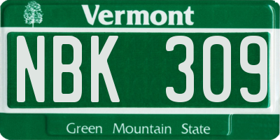 VT license plate NBK309