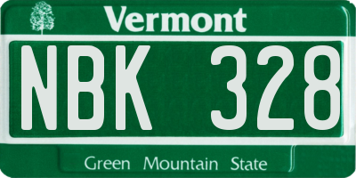 VT license plate NBK328