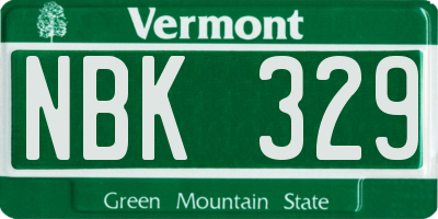 VT license plate NBK329