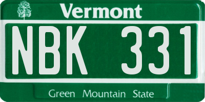VT license plate NBK331