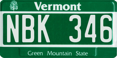 VT license plate NBK346
