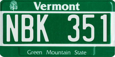 VT license plate NBK351