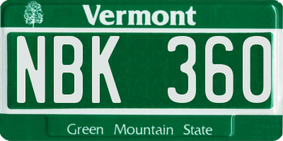 VT license plate NBK360