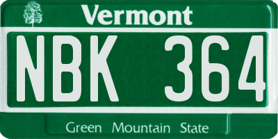 VT license plate NBK364