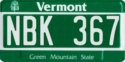 VT license plate NBK367