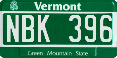 VT license plate NBK396