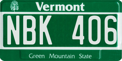 VT license plate NBK406
