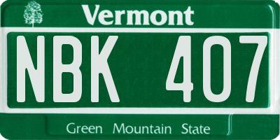 VT license plate NBK407