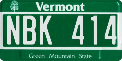 VT license plate NBK414