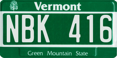 VT license plate NBK416
