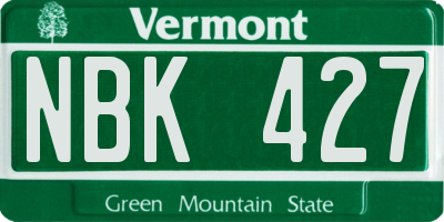 VT license plate NBK427