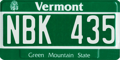VT license plate NBK435