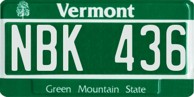 VT license plate NBK436