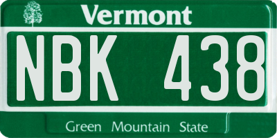 VT license plate NBK438