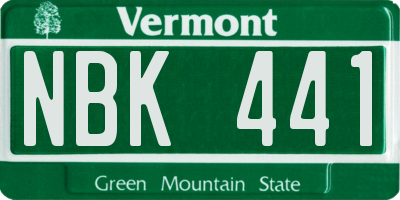VT license plate NBK441