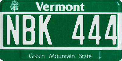 VT license plate NBK444