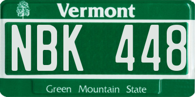 VT license plate NBK448