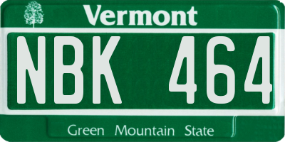 VT license plate NBK464