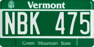 VT license plate NBK475