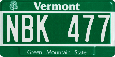 VT license plate NBK477